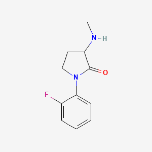 molecular formula C11H13FN2O B13299437 1-(2-Fluorophenyl)-3-(methylamino)pyrrolidin-2-one 