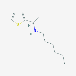 molecular formula C12H21NS B13299461 Hexyl[1-(thiophen-2-yl)ethyl]amine 