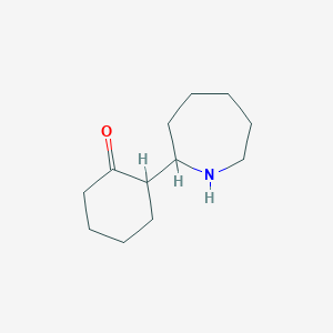 molecular formula C12H21NO B13299505 2-(Azepan-2-yl)cyclohexan-1-one 
