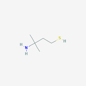molecular formula C5H13NS B13299551 3-Amino-3-methylbutane-1-thiol 