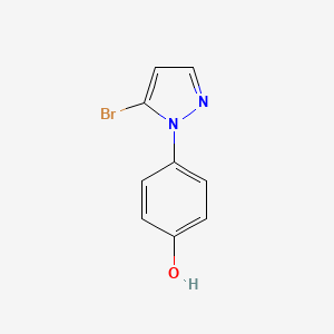 molecular formula C9H7BrN2O B13299574 4-(5-Bromo-1H-pyrazol-1-yl)phenol 
