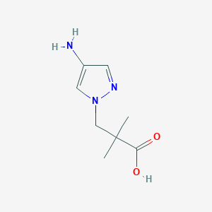 molecular formula C8H13N3O2 B13299581 3-(4-amino-1H-pyrazol-1-yl)-2,2-dimethylpropanoic acid 