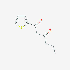 molecular formula C10H12O2S B13299586 1-(Thiophen-2-yl)hexane-1,3-dione CAS No. 35847-09-7