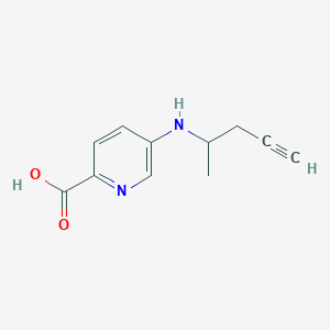 molecular formula C11H12N2O2 B13299648 5-[(Pent-4-yn-2-yl)amino]pyridine-2-carboxylic acid 