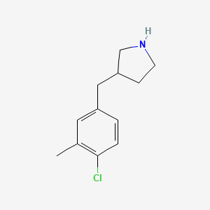 molecular formula C12H16ClN B13299662 3-[(4-Chloro-3-methylphenyl)methyl]pyrrolidine 