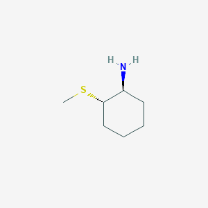 molecular formula C7H15NS B13299768 (1S,2S)-2-(Methylsulfanyl)cyclohexan-1-amine 