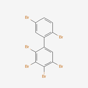 molecular formula C12H4Br6 B1329981 1,2,3,4-Tetrabromo-5-(2,5-dibromophenyl)benzene CAS No. 120991-47-1
