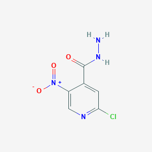 molecular formula C6H5ClN4O3 B13299828 2-Chloro-5-nitroisonicotinohydrazide 