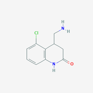 molecular formula C10H11ClN2O B13300055 4-(Aminomethyl)-5-chloro-1,2,3,4-tetrahydroquinolin-2-one 