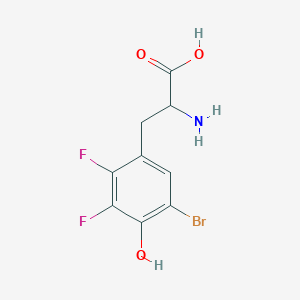 molecular formula C9H8BrF2NO3 B13300091 2-Amino-3-(5-bromo-2,3-difluoro-4-hydroxyphenyl)propanoic acid 