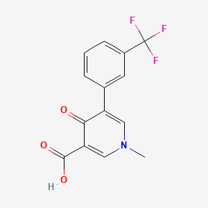 molecular formula C14H10F3NO3 B1330038 1-methyl-4-oxo-5-[3-(trifluoromethyl)phenyl]pyridine-3-carboxylic Acid CAS No. 80097-15-0