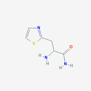 molecular formula C6H9N3OS B13300387 2-Amino-3-(1,3-thiazol-2-yl)propanamide 