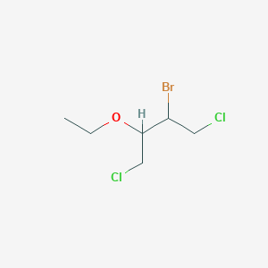 molecular formula C6H11BrCl2O B13300633 2-Bromo-1,4-dichloro-3-ethoxybutane 