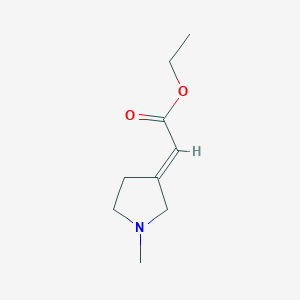 molecular formula C9H15NO2 B13300668 Ethyl 2-(1-methylpyrrolidin-3-ylidene)acetate 