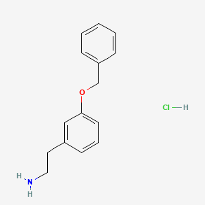 molecular formula C15H18ClNO B1330072 Benzeneethanamine, 3-(phenylmethoxy)-, hydrochloride CAS No. 29973-97-5