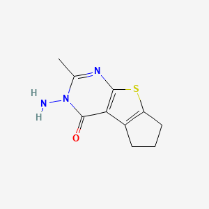 molecular formula C10H11N3OS B1330076 5-Amino-6-methyl-1,2,3,5-tetrahydro-8-thia-5,7-diaza-cyclopenta[a]inden-4-one CAS No. 22721-36-4