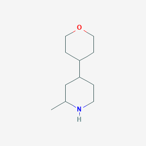molecular formula C11H21NO B13300852 2-Methyl-4-(oxan-4-yl)piperidine 