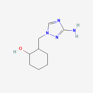 molecular formula C9H16N4O B13300883 2-[(3-Amino-1H-1,2,4-triazol-1-yl)methyl]cyclohexan-1-ol 