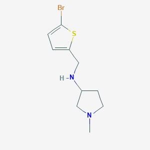 molecular formula C10H15BrN2S B13300914 N-[(5-bromothiophen-2-yl)methyl]-1-methylpyrrolidin-3-amine 
