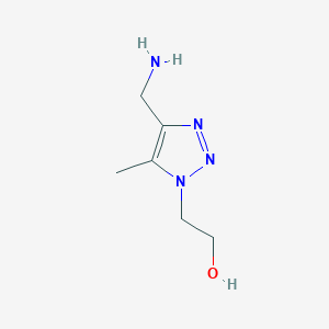molecular formula C6H12N4O B13300923 2-[4-(Aminomethyl)-5-methyl-1H-1,2,3-triazol-1-yl]ethan-1-ol 