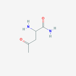 molecular formula C5H10N2O2 B13301013 2-Amino-4-oxopentanamide 