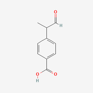 molecular formula C10H10O3 B13301035 4-(1-oxopropan-2-yl)benzoic Acid 