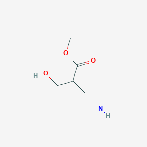 molecular formula C7H13NO3 B13301149 Methyl 2-(azetidin-3-yl)-3-hydroxypropanoate 