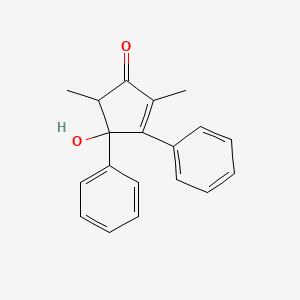 molecular formula C19H18O2 B1330118 4-Hydroxy-2,5-dimethyl-3,4-diphenylcyclopent-2-en-1-one CAS No. 5423-06-3