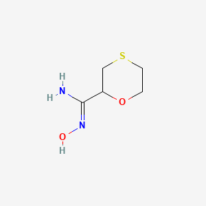 molecular formula C5H10N2O2S B13301305 N'-hydroxy-1,4-oxathiane-2-carboximidamide 