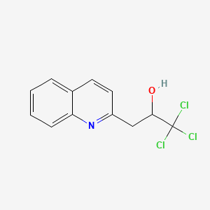 molecular formula C12H10Cl3NO B1330136 1,1,1-Trichloro-3-(quinolin-2-yl)propan-2-ol CAS No. 56211-74-6