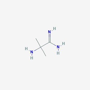 molecular formula C4H11N3 B13301436 2-Amino-2-methylpropanimidamide 