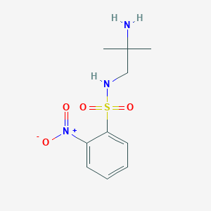 molecular formula C10H15N3O4S B13301493 N-(2-Amino-2-methylpropyl)-2-nitrobenzene-1-sulfonamide 