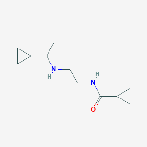 molecular formula C11H20N2O B13301514 N-{2-[(1-cyclopropylethyl)amino]ethyl}cyclopropanecarboxamide 
