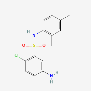 molecular formula C14H15ClN2O2S B1330156 5-Amino-2-chloro-N-(2,4-dimethylphenyl)benzenesulphonamide CAS No. 71215-81-1