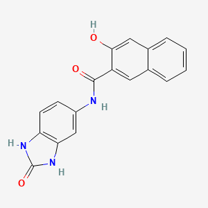 molecular formula C18H13N3O3 B1330161 2-Naphthalenecarboxamide, N-(2,3-dihydro-2-oxo-1H-benzimidazol-5-yl)-3-hydroxy- CAS No. 26848-40-8