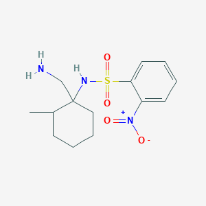 molecular formula C14H21N3O4S B13301818 N-[1-(Aminomethyl)-2-methylcyclohexyl]-2-nitrobenzene-1-sulfonamide 