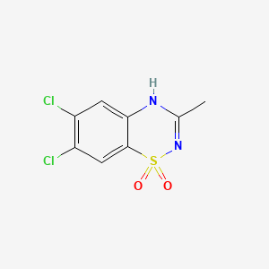 molecular formula C8H6Cl2N2O2S B1330192 2H-1,2,4-Benzothiadiazine, 6,7-dichloro-3-methyl-, 1,1-dioxide CAS No. 364-96-5