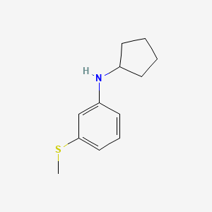 molecular formula C12H17NS B13302016 N-cyclopentyl-3-(methylsulfanyl)aniline 