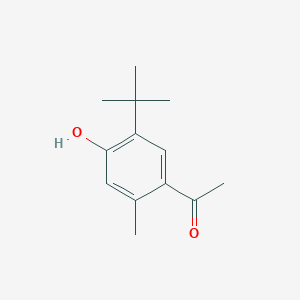 molecular formula C13H18O2 B13302025 1-(5-Tert-butyl-4-hydroxy-2-methylphenyl)ethan-1-one 