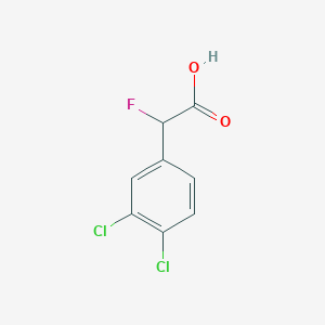 molecular formula C8H5Cl2FO2 B13302049 2-(3,4-Dichlorophenyl)-2-fluoroacetic acid 