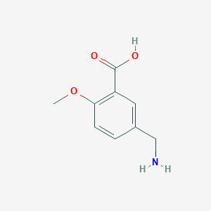 molecular formula C9H11NO3 B13302236 o-Anisic acid, 5-(aminomethyl)- 