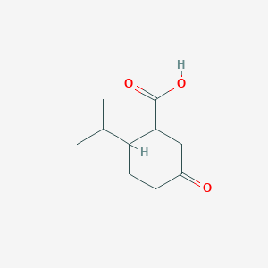 molecular formula C10H16O3 B13302312 5-Oxo-2-(propan-2-YL)cyclohexane-1-carboxylic acid 