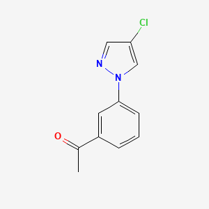 molecular formula C11H9ClN2O B13302760 1-[3-(4-Chloro-1H-pyrazol-1-YL)phenyl]ethan-1-one 