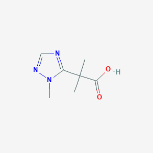 molecular formula C7H11N3O2 B13302815 2-Methyl-2-(1-methyl-1H-1,2,4-triazol-5-yl)propanoic acid 