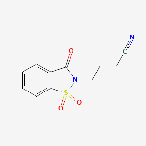 molecular formula C11H10N2O3S B1330289 4-(1,1-Dioxido-3-oxo-1,2-benzothiazol-2(3h)-yl)butanenitrile CAS No. 10313-98-1