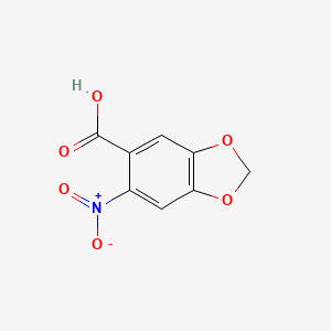 molecular formula C8H5NO6 B1330323 6-硝基-1,3-苯并二氧杂环-5-羧酸 CAS No. 716-32-5
