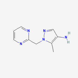 molecular formula C9H11N5 B13303250 5-Methyl-1-(pyrimidin-2-ylmethyl)-1h-pyrazol-4-amine 
