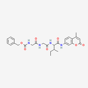 molecular formula C28H32N4O7 B1330334 7-(N-Benzyloxycarbonylglycyl-glycyl-leucyl)amino-4-methylcoumarin CAS No. 97792-39-7