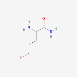molecular formula C5H11FN2O B13303509 2-Amino-5-fluoropentanamide 