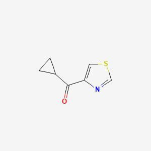 molecular formula C7H7NOS B13303763 4-Cyclopropanecarbonyl-1,3-thiazole 